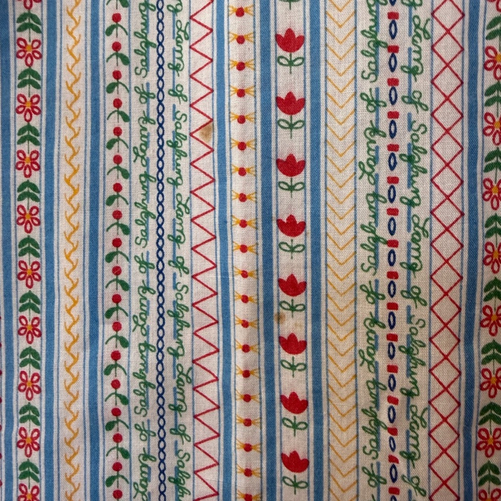 Vintage Lanz of Salzburg Floral Striped Nightgown British Hong Kong Blue White - Picture 4 of 10